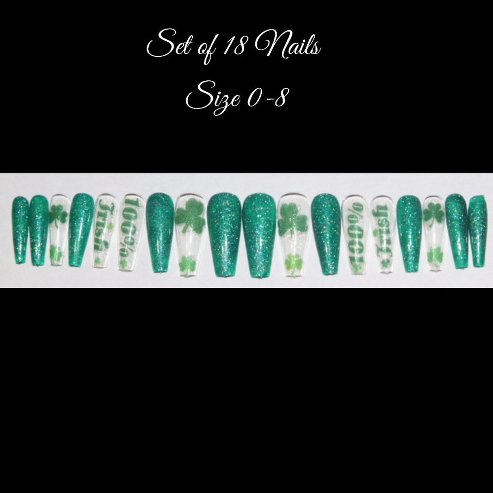 100% Irish- press on nail set